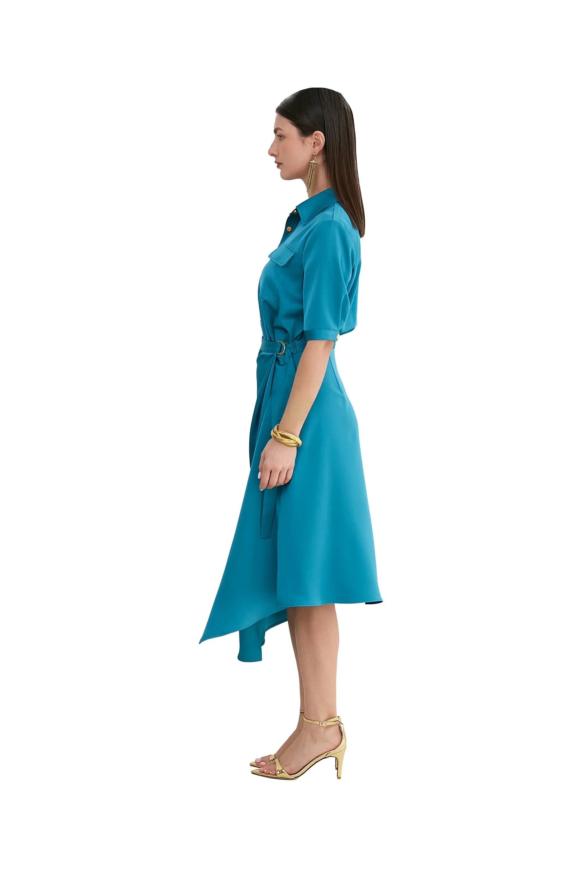 Ladies' Spring and Summer V-neck Belt Versatile Dess with Temperament ULA